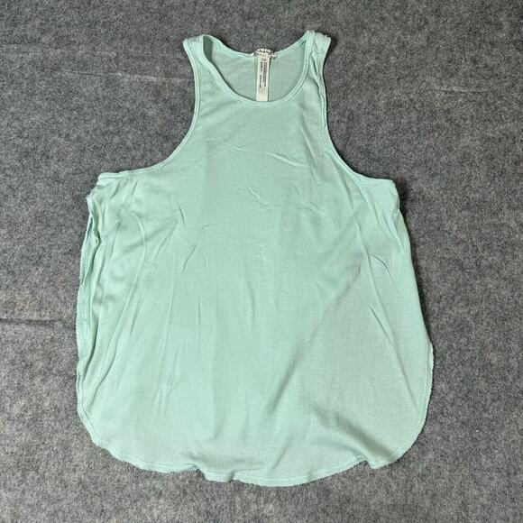 Intimately Free People Women’s Large Tank Top Ribbed Knit Curve Hem Mint Green - Picture 1 of 7